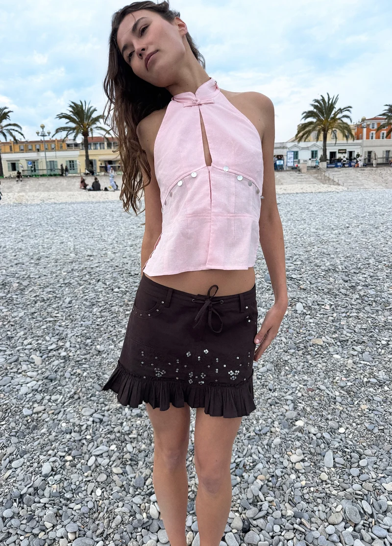 Mirror short skirt