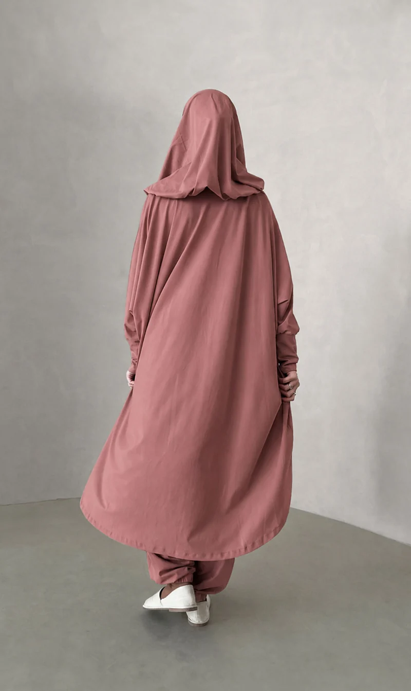3-lagiger Burkini Oversized – Altrosa