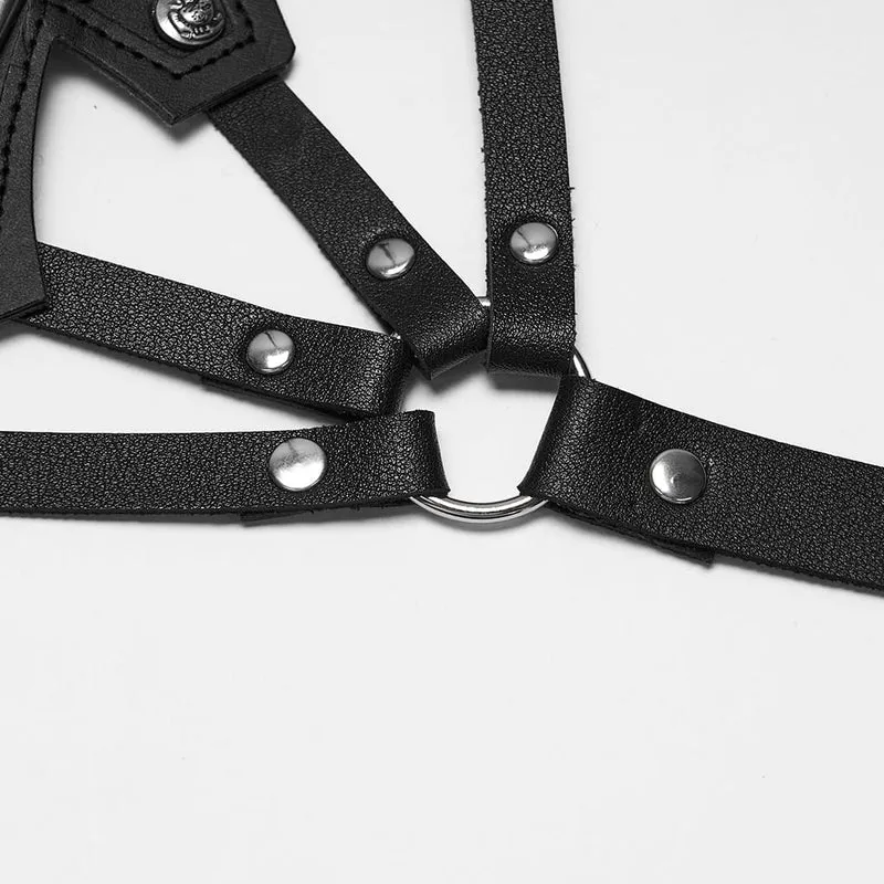 Punk-Nieten-BH mit gekreuztem Neckholder für Damen