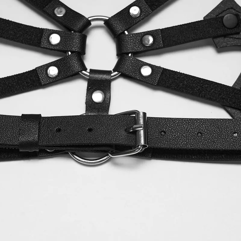 Punk-Nieten-BH mit gekreuztem Neckholder für Damen
