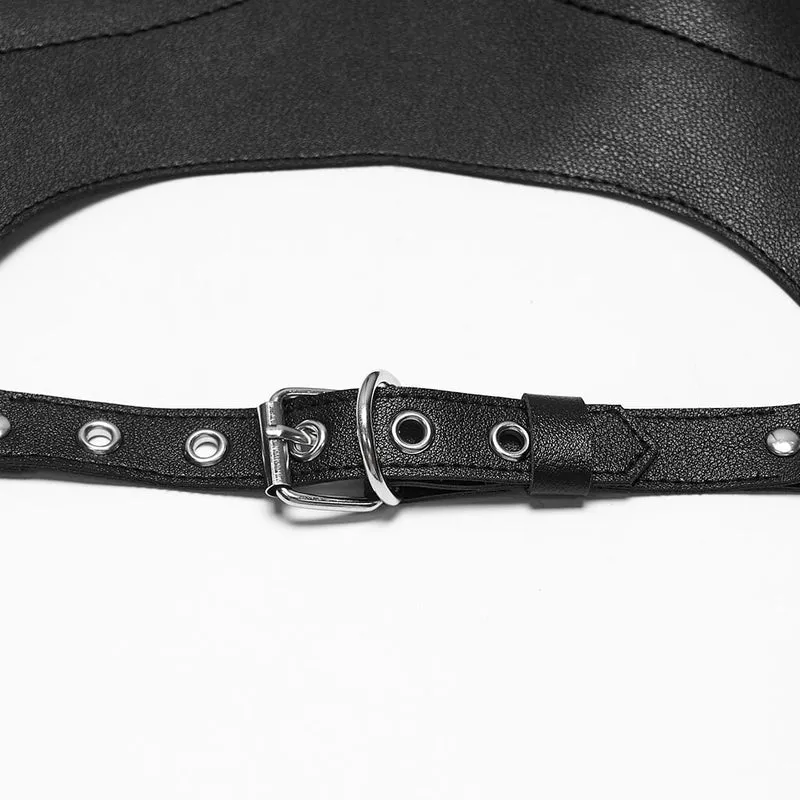 Gothic-Halsband mit Schnallenriemen und Kette für Damen
