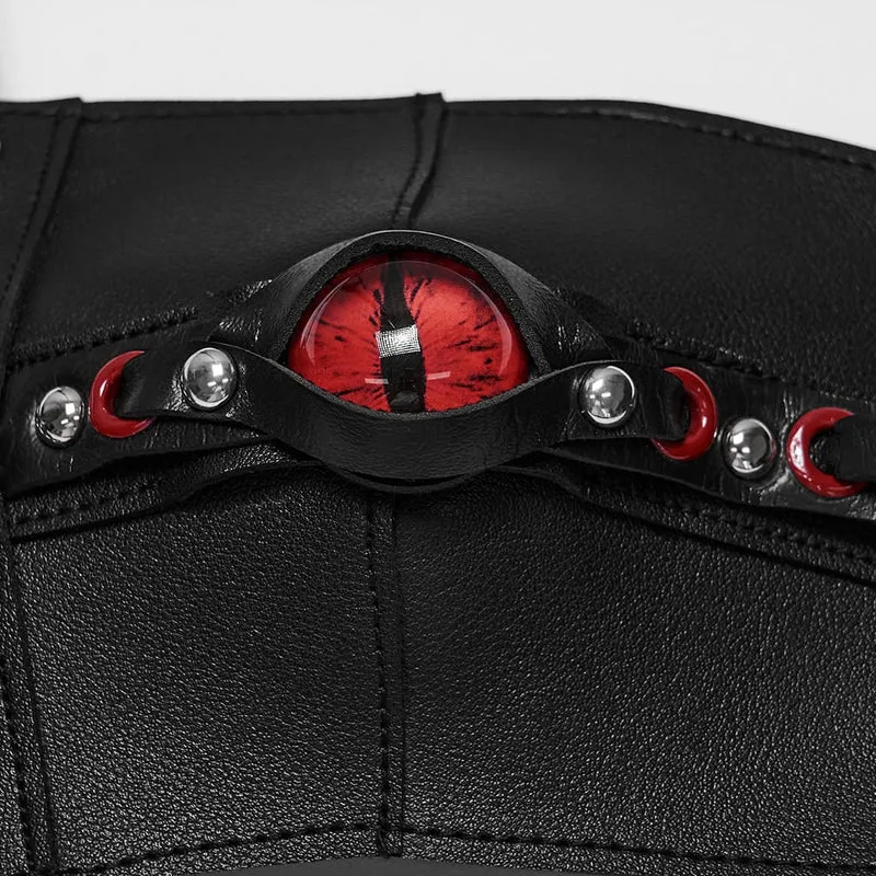 Punk-Schnürbustier mit bösem Blick für Damen, Neckholder