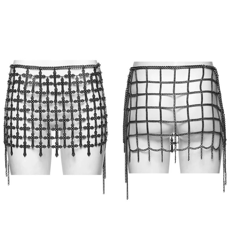 Gothic-Hüftgeschirr mit Kreuzkette für Damen