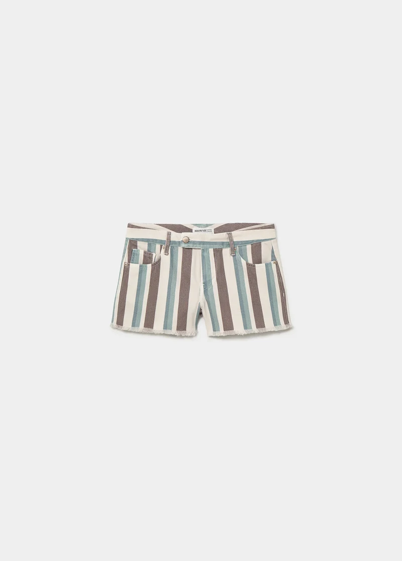 Striped printed shorts