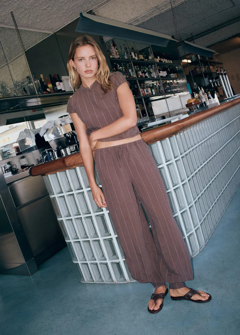Long striped harem trousers
