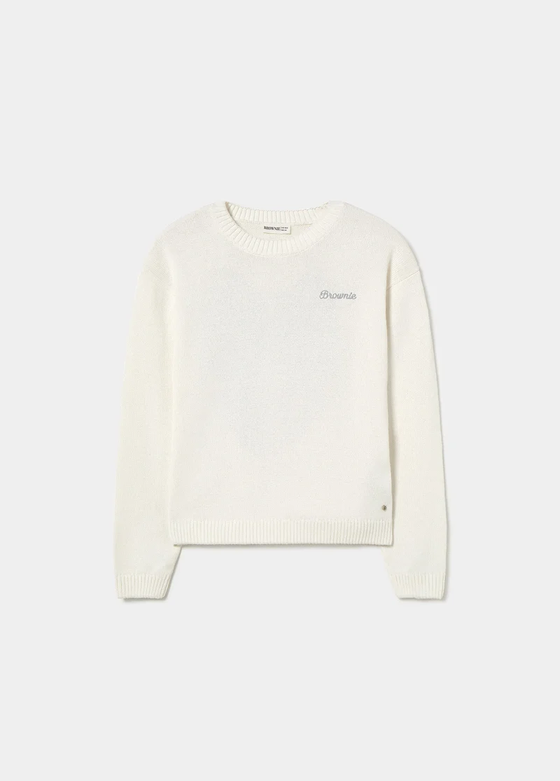 Wing studded back sweater