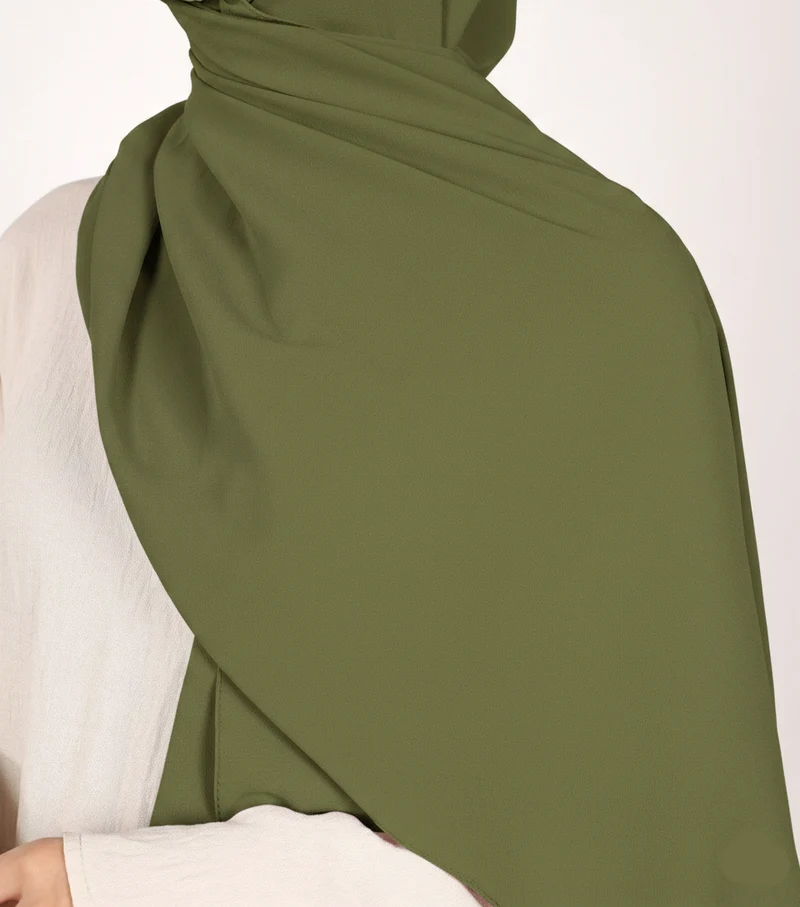 Weicher, blickdichter Stretch-Schal – Oliv