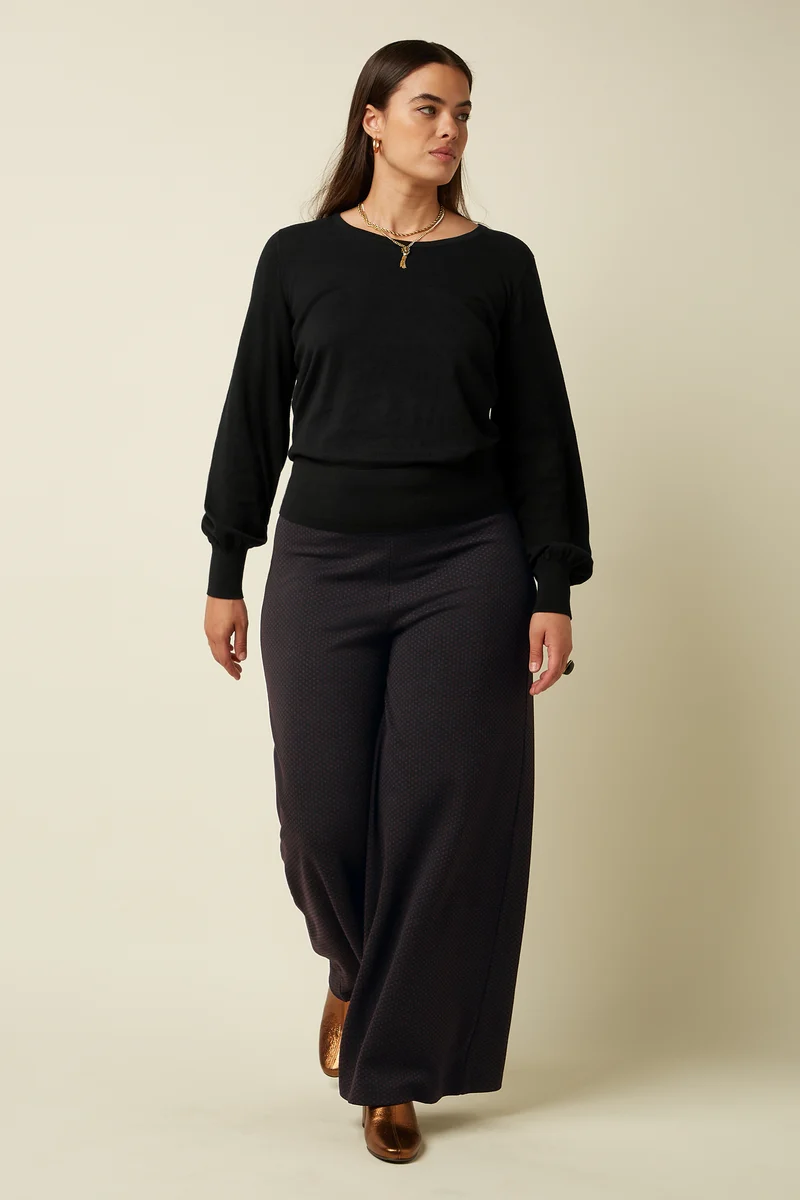 Border Palazzo Pants Mael Jacquard