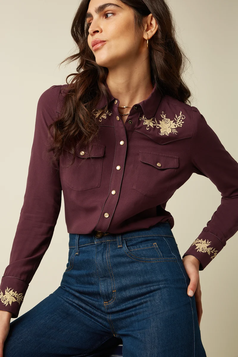 Western Blouse Rosetta Embroidery