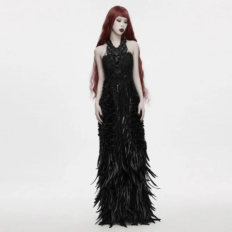 Gothic-Körpergeschirr für Damen mit mehreren Lagen und Totenkopfkette