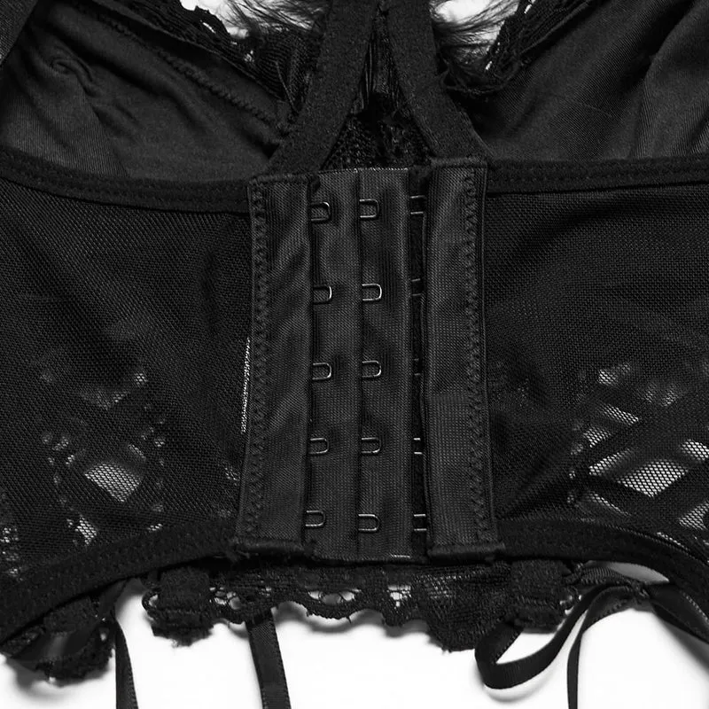 Gothic-Bustier für Damen mit Schnürung und Federnetz