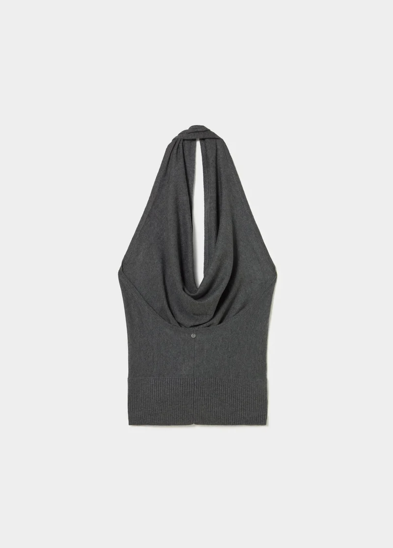 Top with waterfall neckline