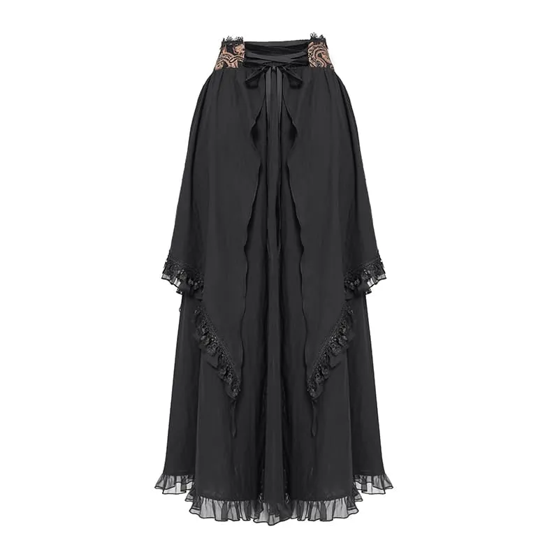 Gothic-Rock mit Rosenrüschen und asymmetrischem Saum für Damen