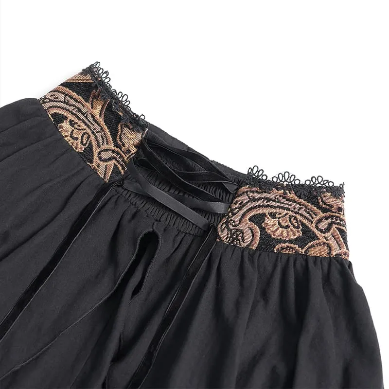 Gothic-Rock mit Rosenrüschen und asymmetrischem Saum für Damen