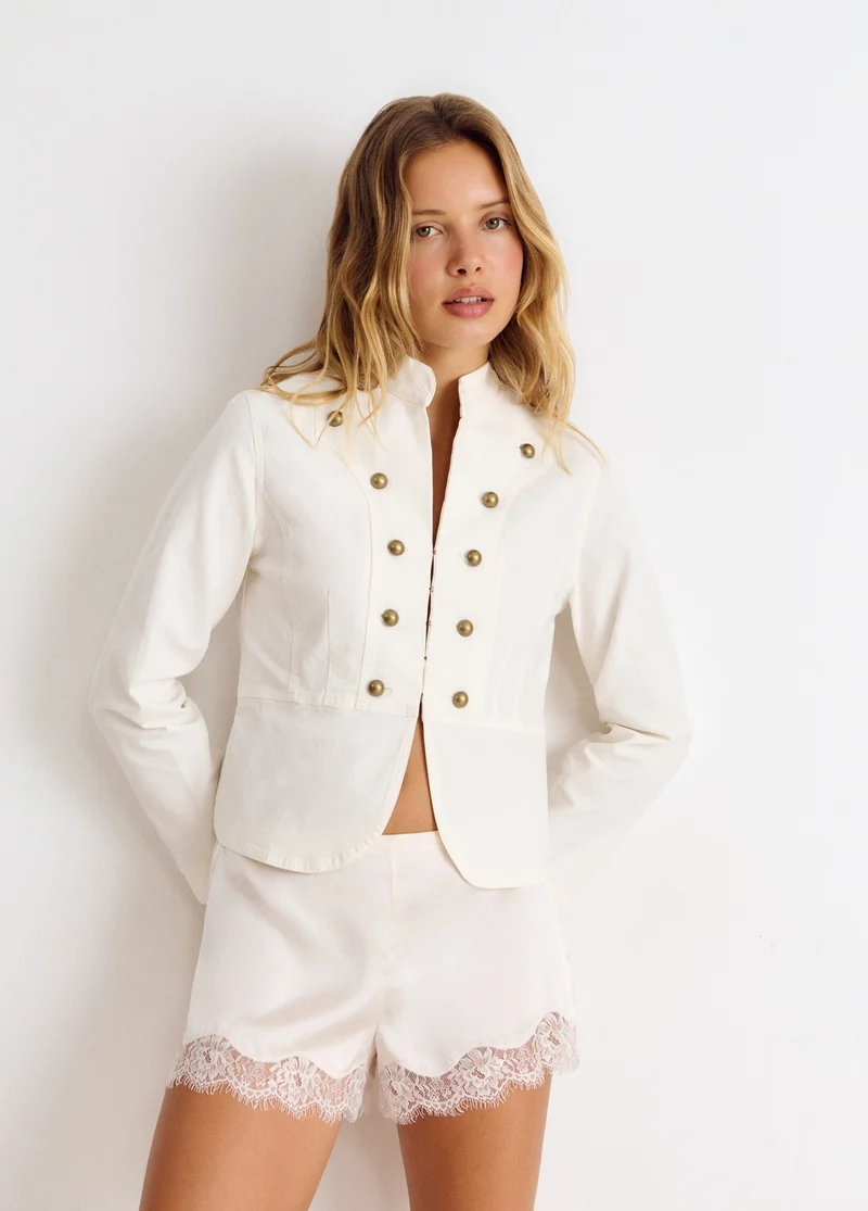 Buttoned cotton jacket