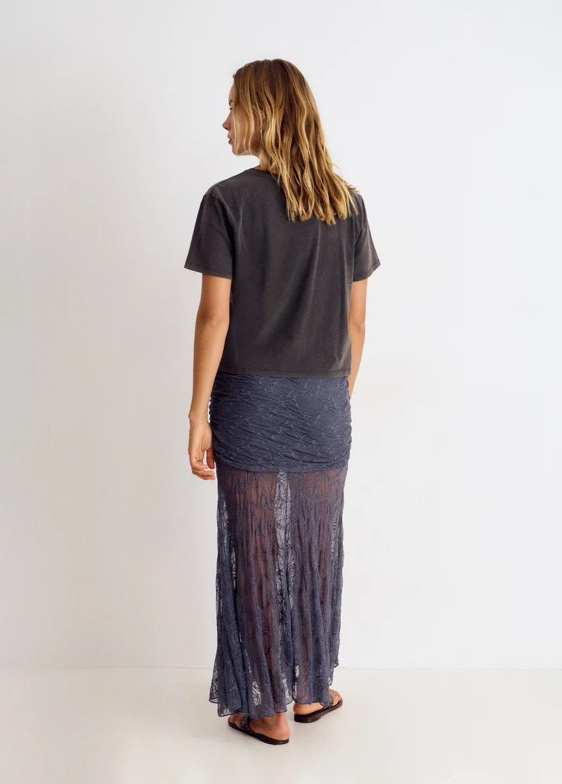 Draped lace skirt