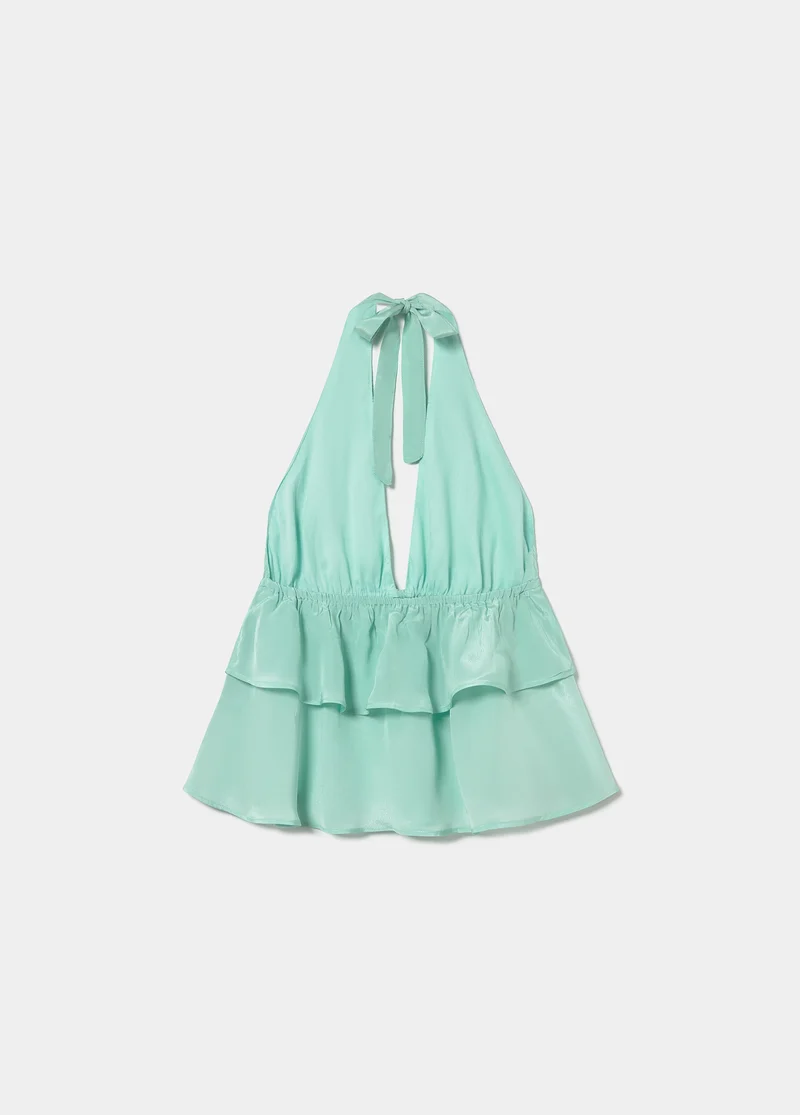Ruffled strap top