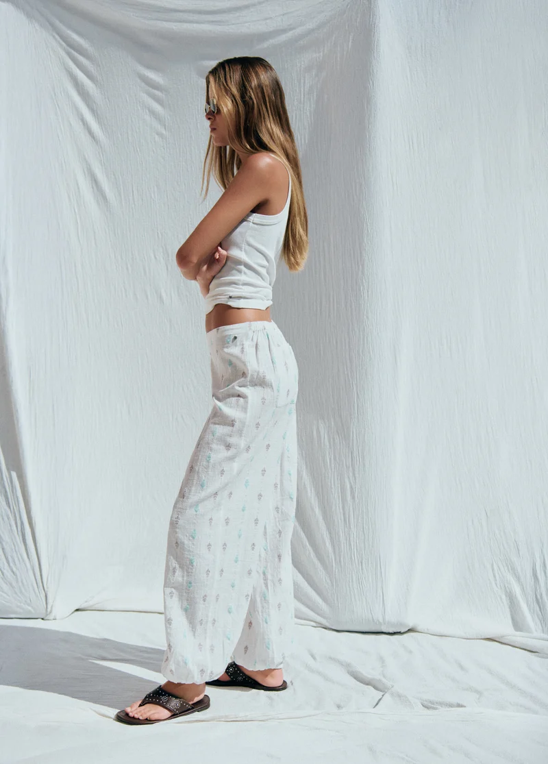 Embroidered harem pants