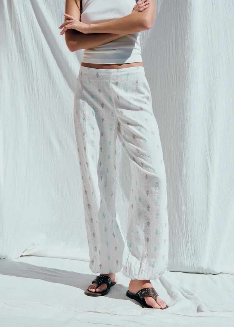 Embroidered harem pants