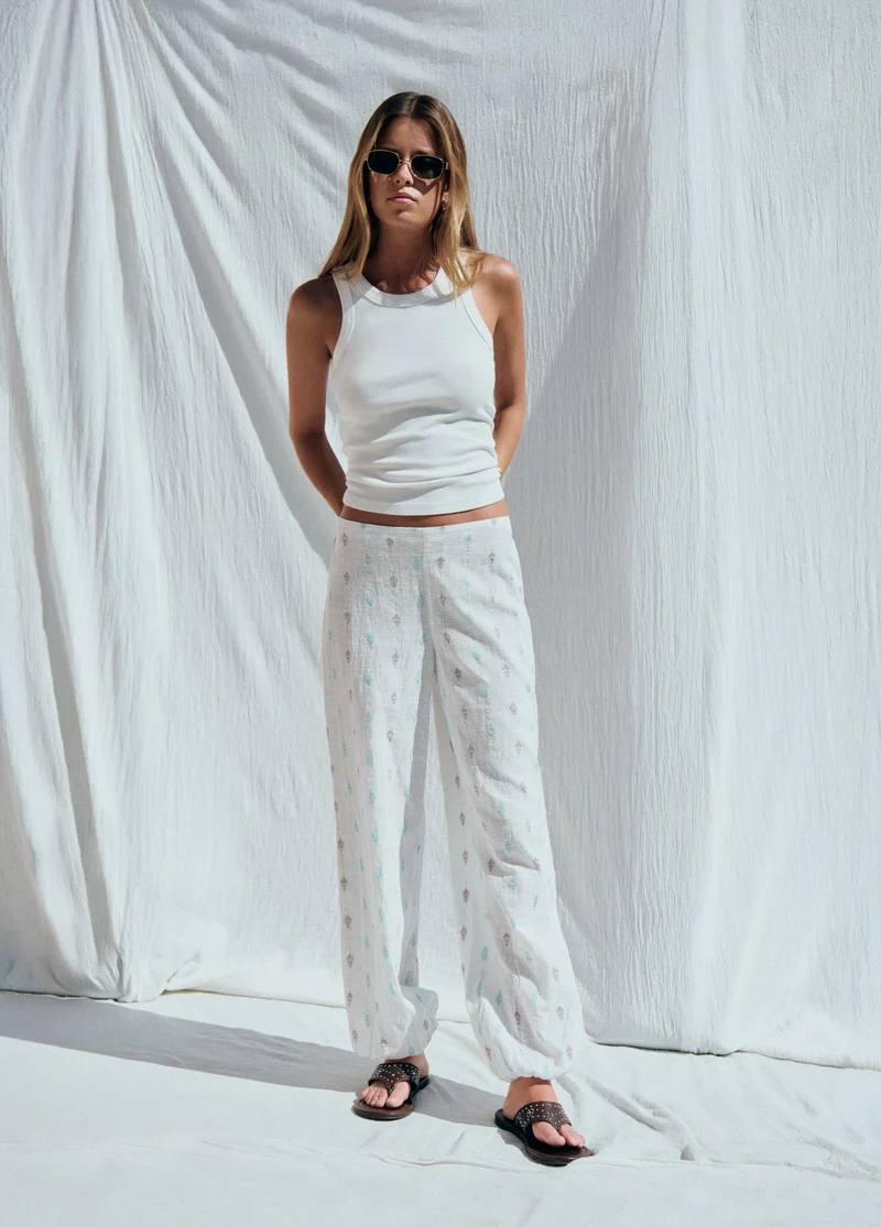 Embroidered harem pants
