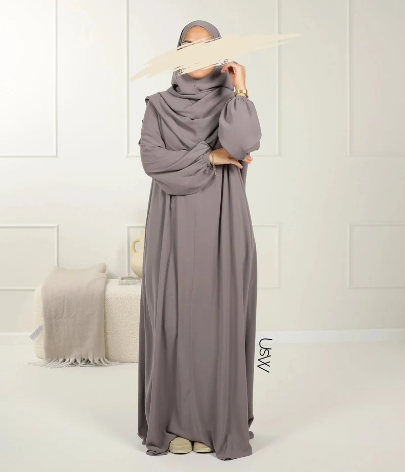 UsW - Pearl Puff Abaya SET