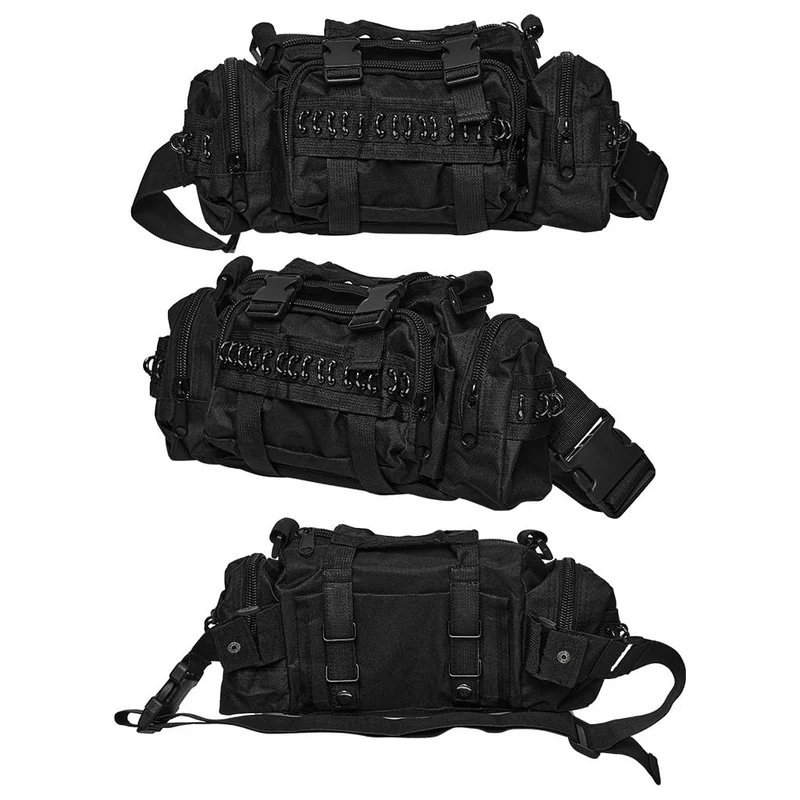 Unisex Cyberpunk Gürteltasche mit Schnallenriemen und D-Ring