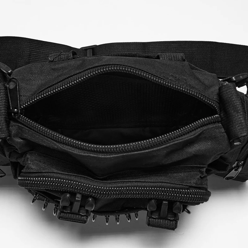 Unisex Cyberpunk Gürteltasche mit Schnallenriemen und D-Ring