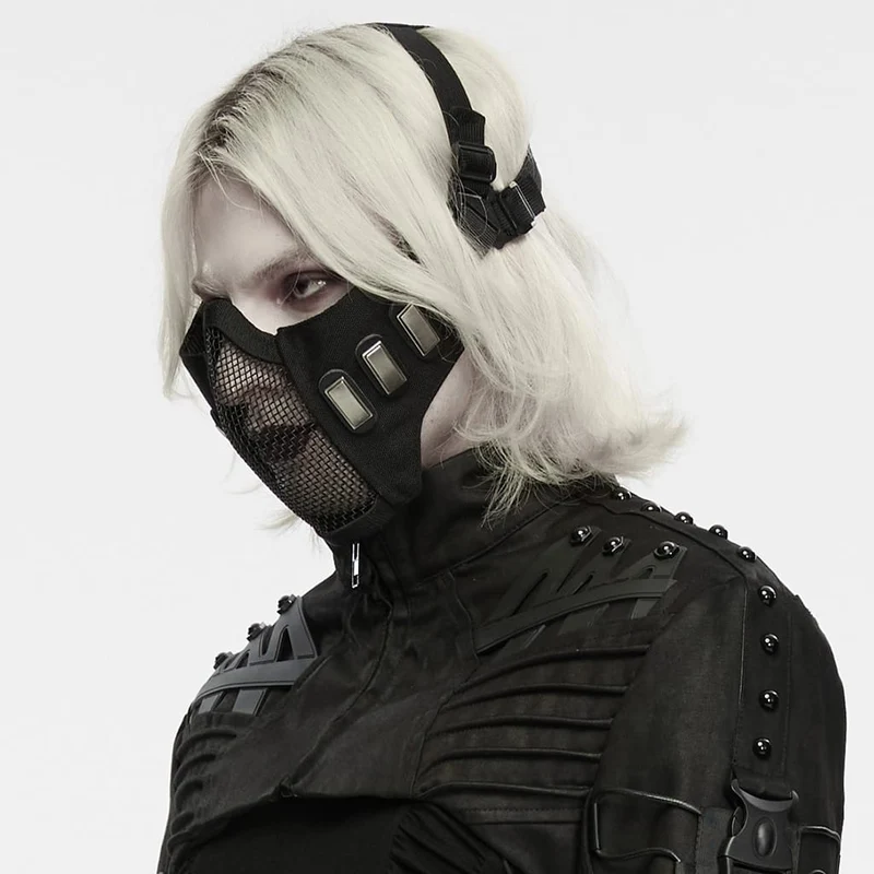 Unisex Punk Tactical Mesh Splice Mask