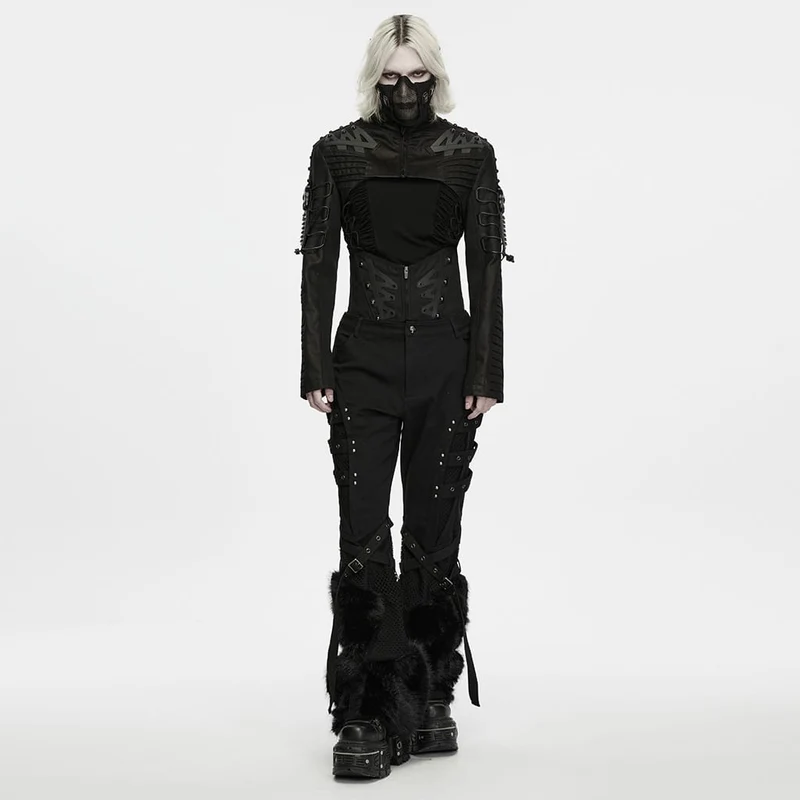Unisex Punk Tactical Mesh Splice Mask