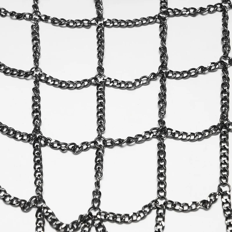 Schwarze Gothic-Maske für Damen mit Federkette und Spinnennetz-Motiv