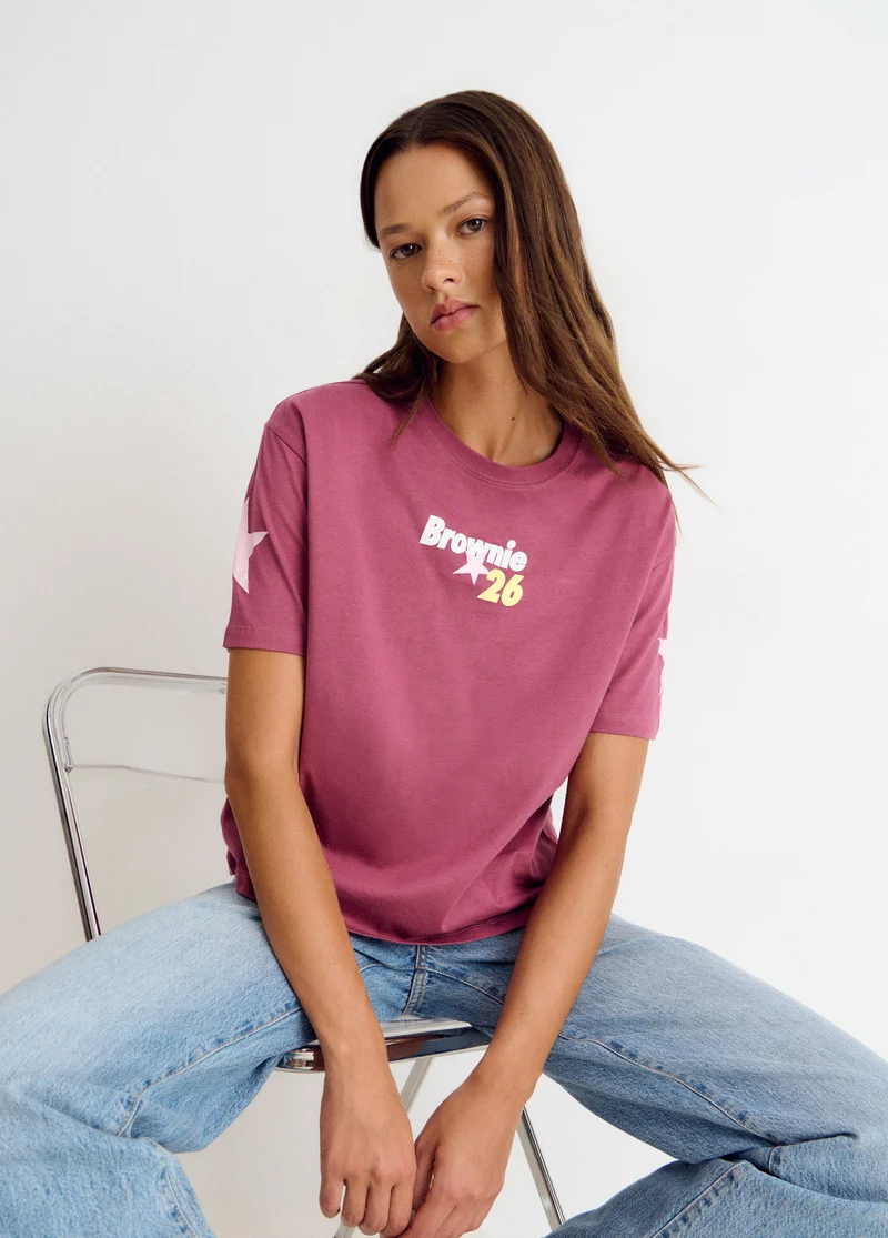Number-print T-shirt