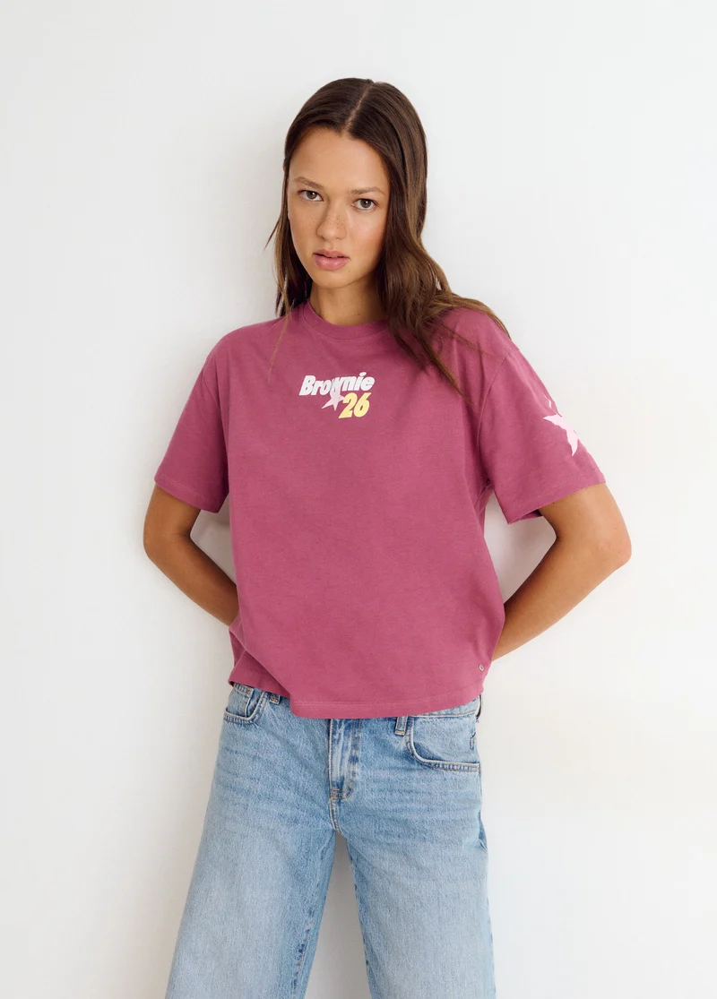 Number-print T-shirt