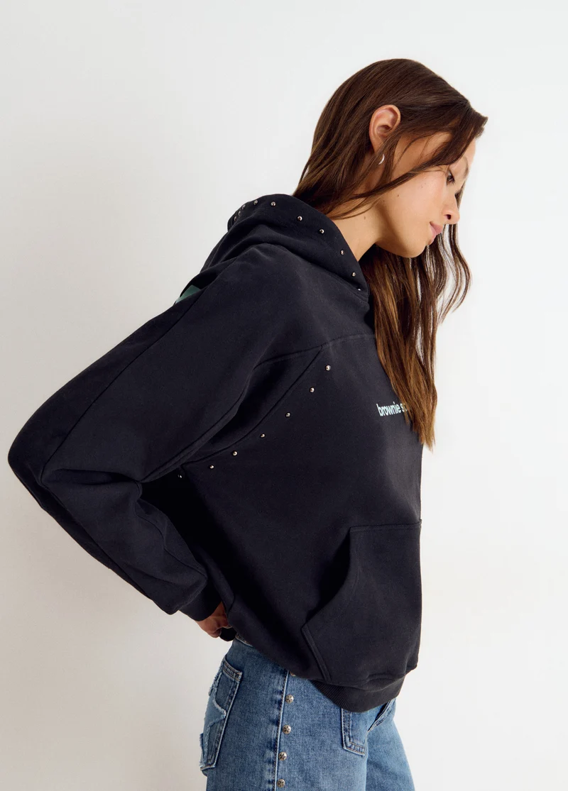 Hoodie with studs