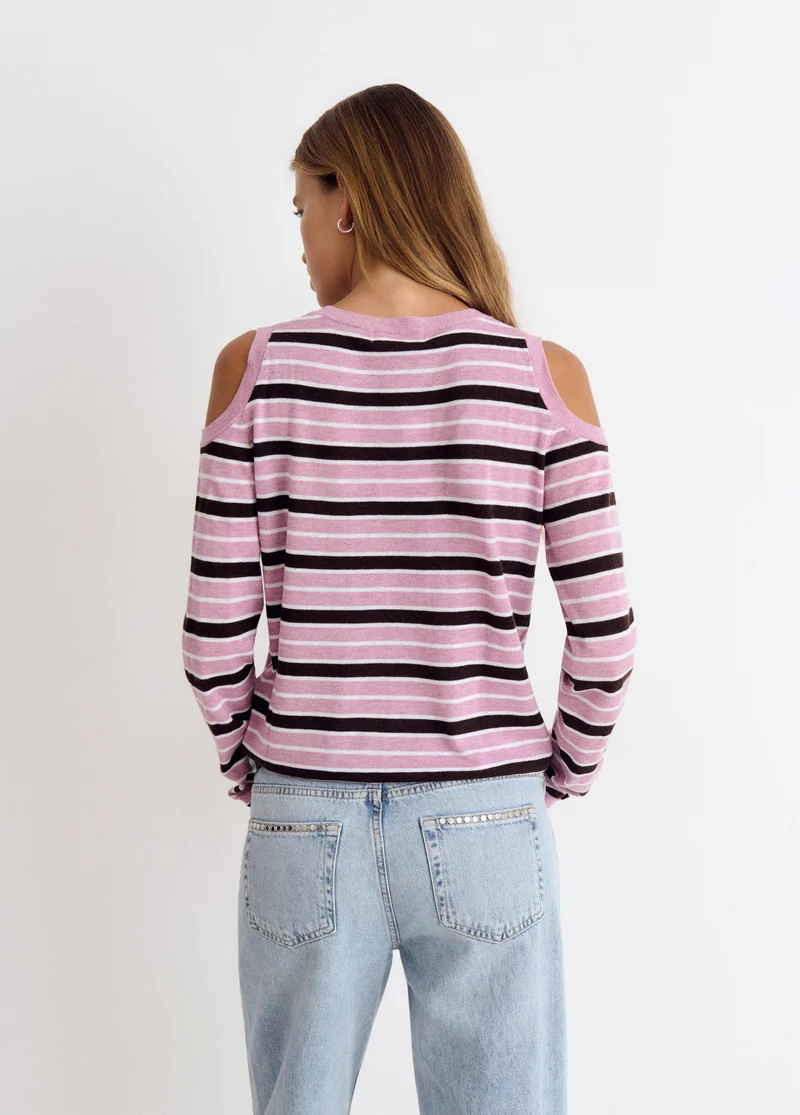 Jersey hombros descubiertos rayas