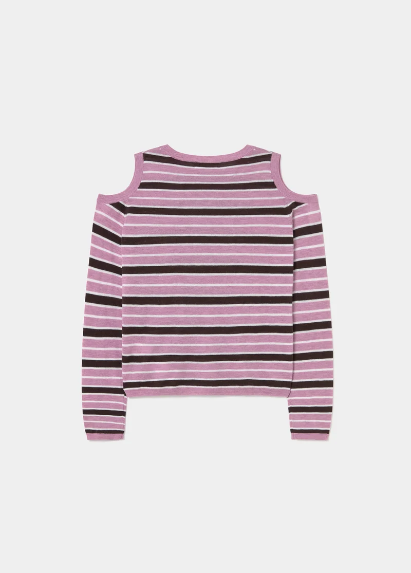 Jersey hombros descubiertos rayas