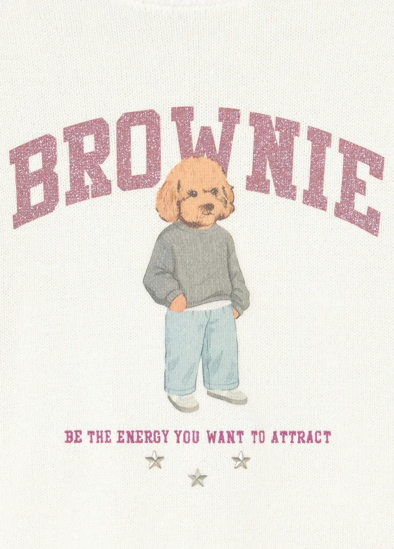 Brownie puppy print sweater