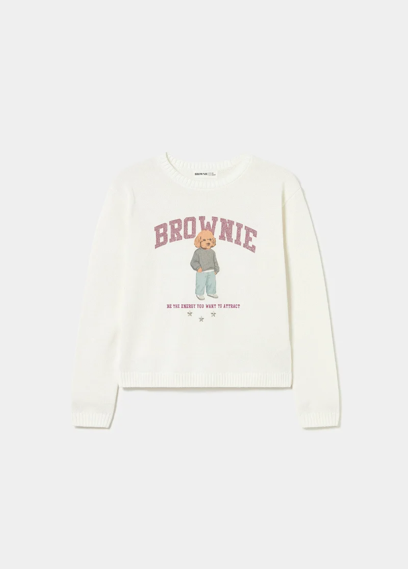 Brownie puppy print sweater