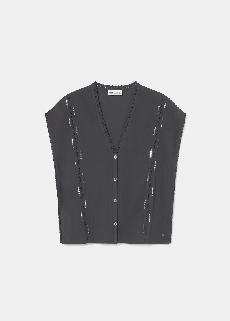 Sleeveless sequin blouse