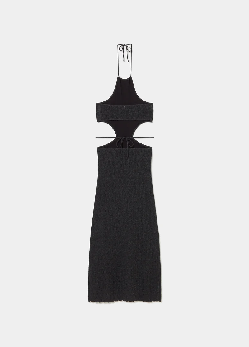 Cut-Out Knit Halter Dress