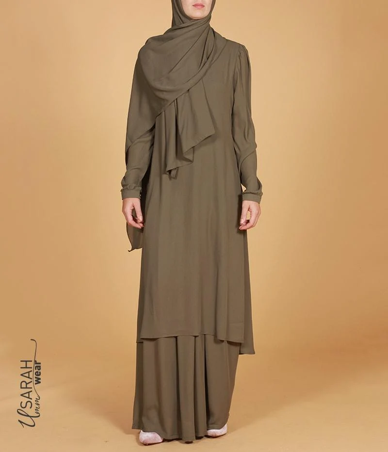 Asala Midikleid Oliv