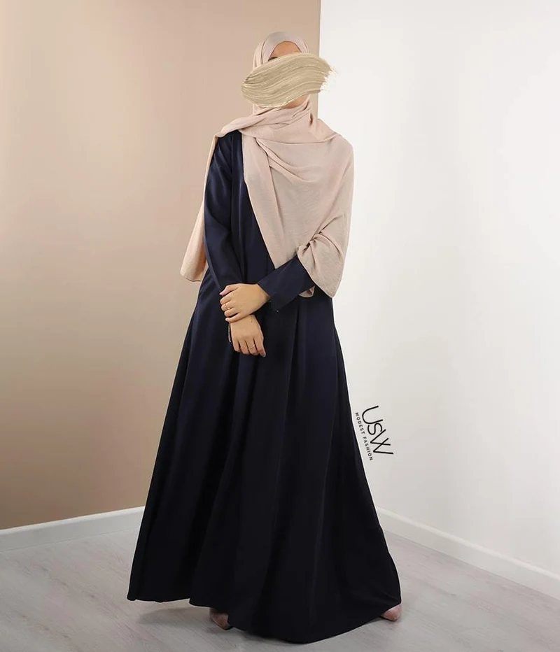Abaya A-Linie – Ellysa – Blaues Marineblau
