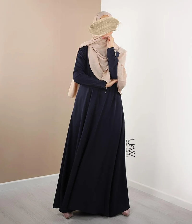 Abaya A-Linie – Ellysa – Blaues Marineblau