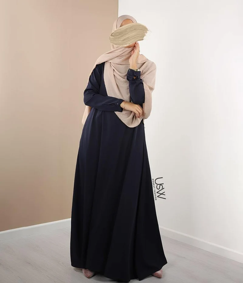 Abaya A-Linie – Ellysa – Blaues Marineblau