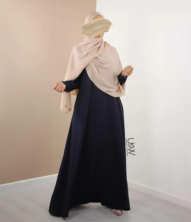 Abaya A-Linie – Ellysa – Blaues Marineblau