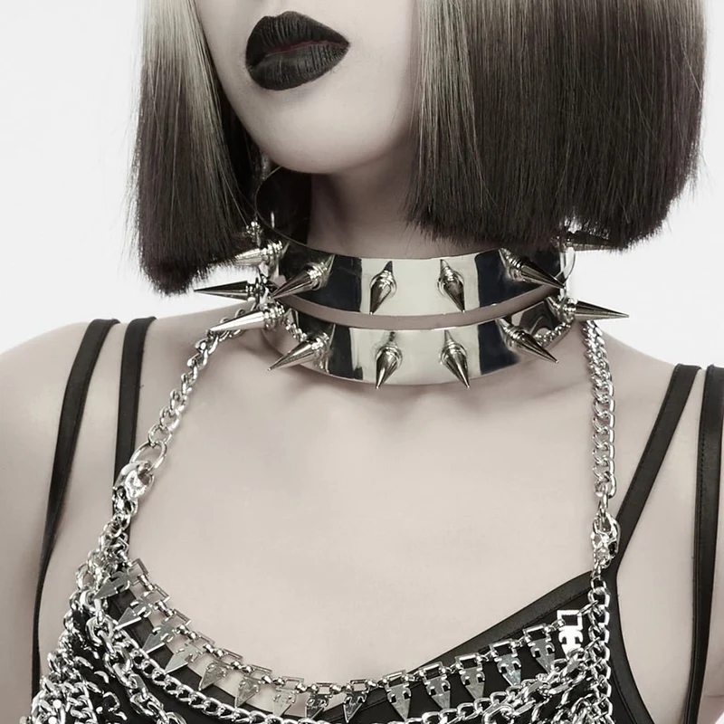 Punk-Choker mit Nieten für Damen