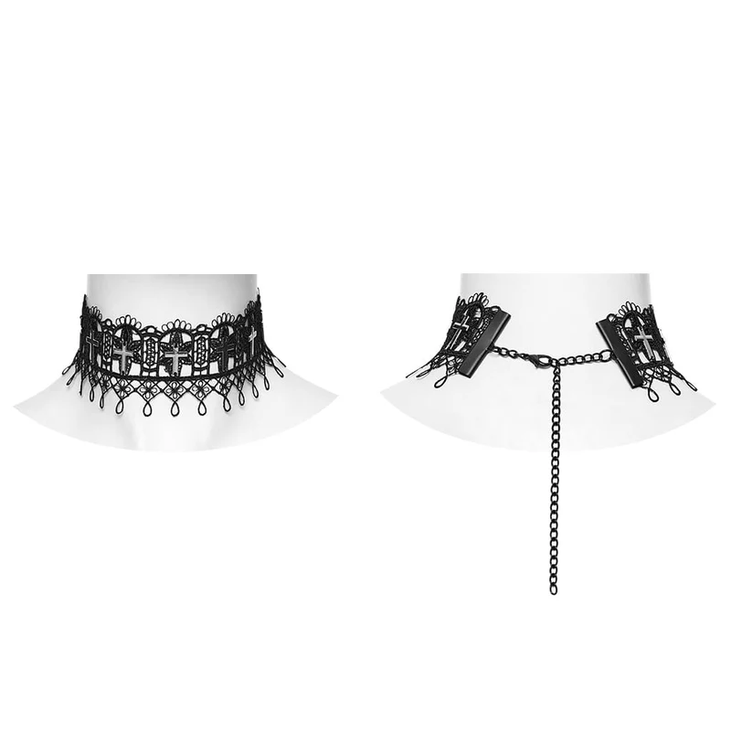 Gothic-Choker mit Kreuzspitze für Damen
