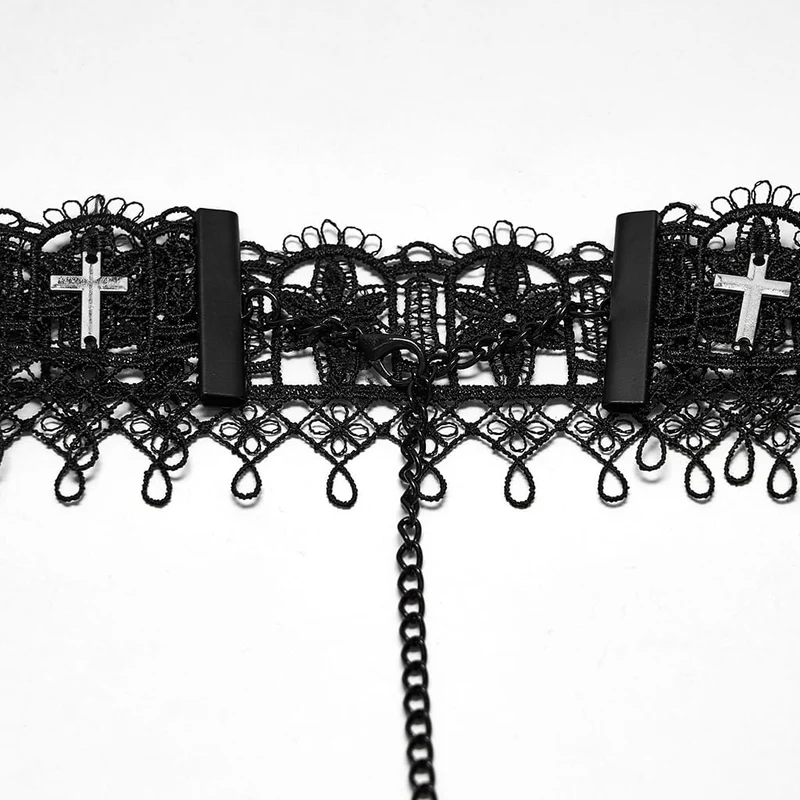 Gothic-Choker mit Kreuzspitze für Damen