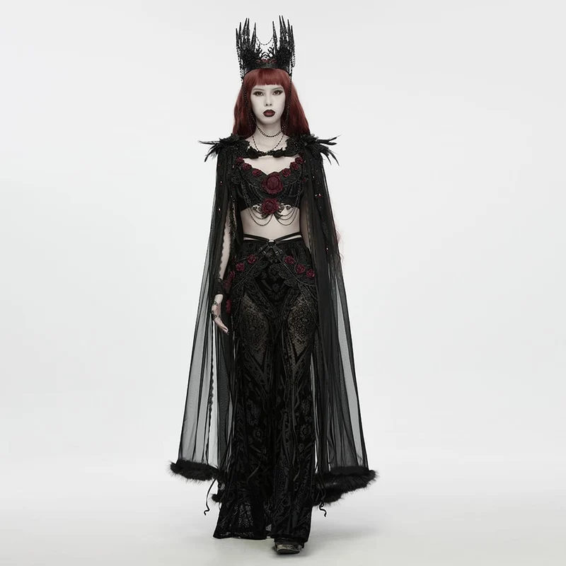 Gothic-Knochenrosen-Kettenkrone für Damen