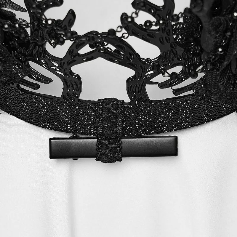 Gothic-Knochenrosen-Kettenkrone für Damen