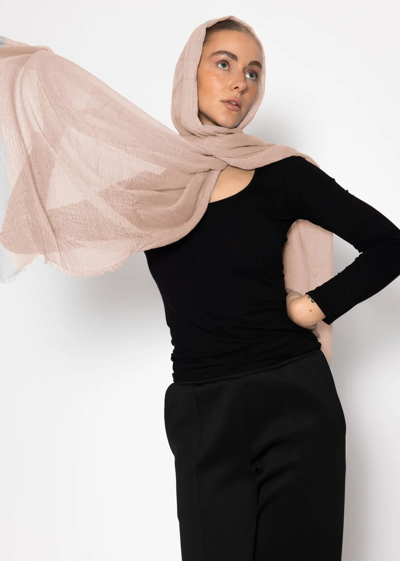 Musselin Schal - taupe